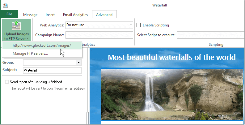 upload pictures to the web server from G-Lock EasyMail7