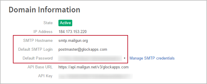 Get Mailgun SMTP credentials