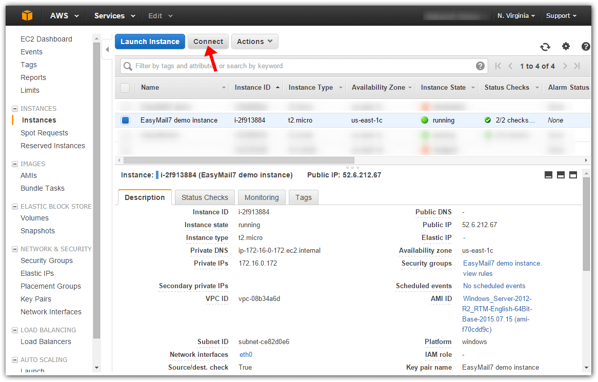 Connect to instance