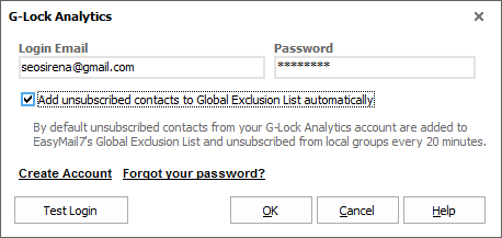 Automatically add unsubscribes from G-Lock Analytics to the global exclusion list