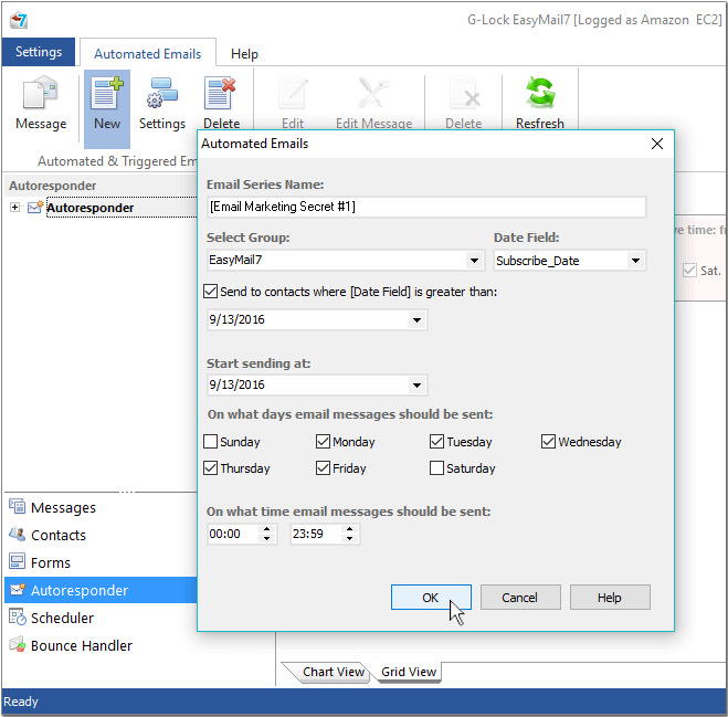 Create automated emails in G-Lock EasyMail7