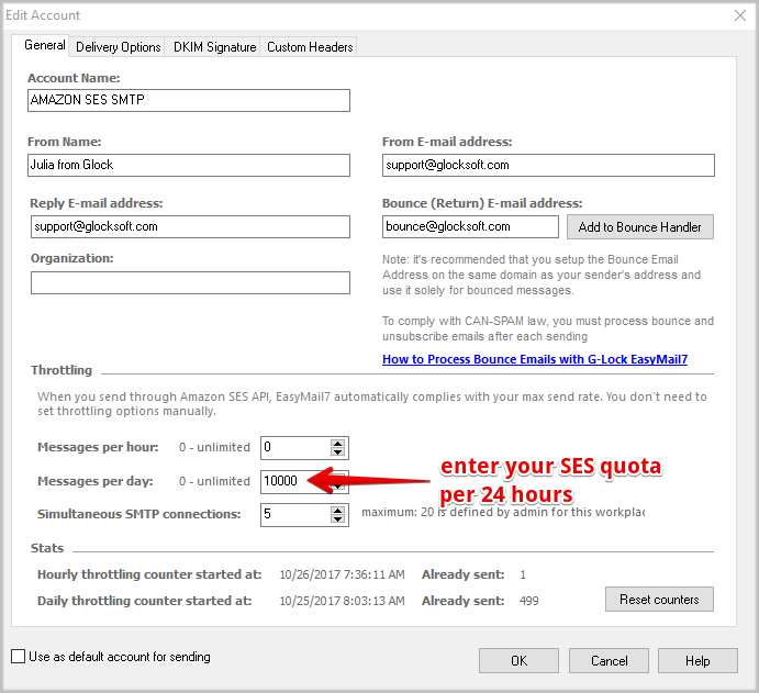 Set simultaneous connections