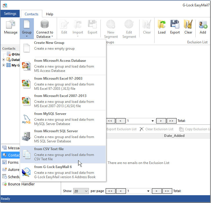 How To Import Email Recipients G Lock EasyMail7