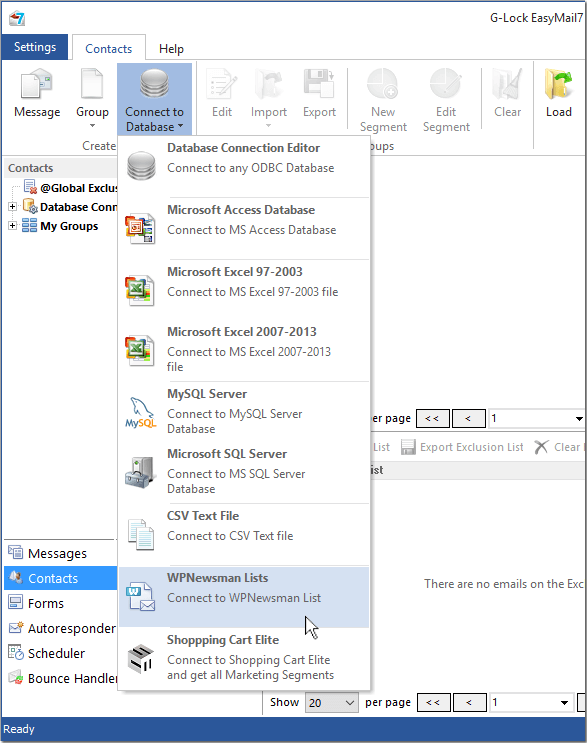 Create link to WPNewsman lists from G-Lock EasyMail7