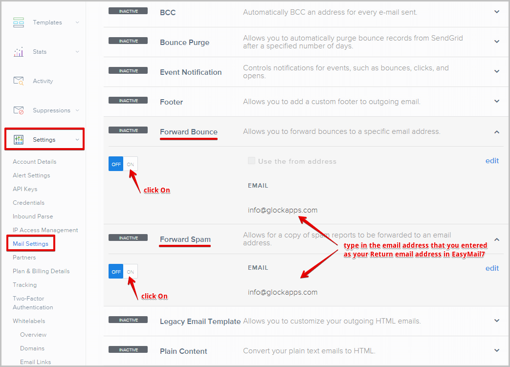 How To Use Sendgrids Smtp Settings In Easymail7 To Send Email